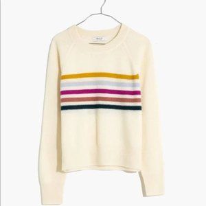 Madewell Cashmere Striped Shrunken Sweatshirt Medium